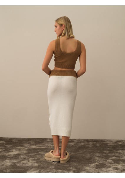 Kadın Camel Lüks Pamuk Dokulu Regular Fit Atlet fırsatları