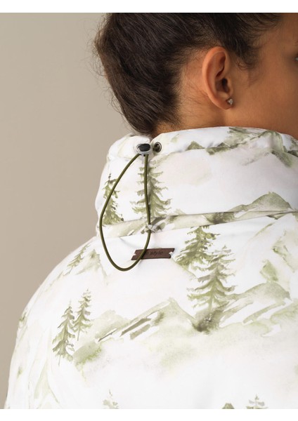 Kadın Yeşil Oversize Desenli Şişme Mont indirimleri