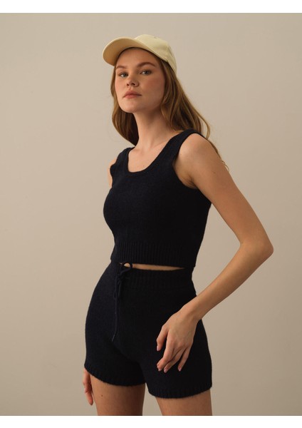 Kadın Lacivert Lüks Pamuk Dokulu Regular Fit Atlet fiyatları