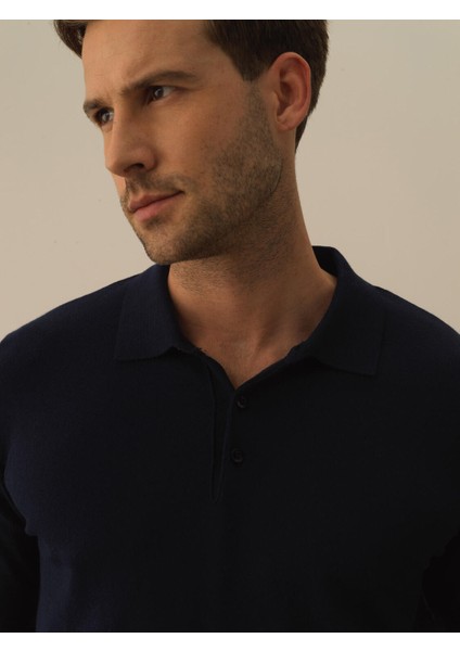 Erkek Lacivert Pamuk Dokulu Regular Fit Kazak modelleri