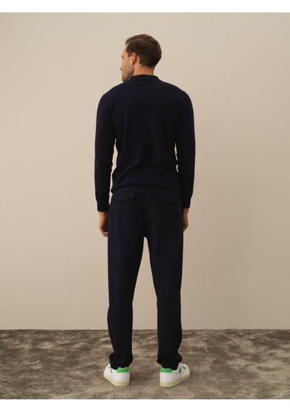 Erkek Lacivert Pamuk Dokulu Regular Fit Kazak indirimleri