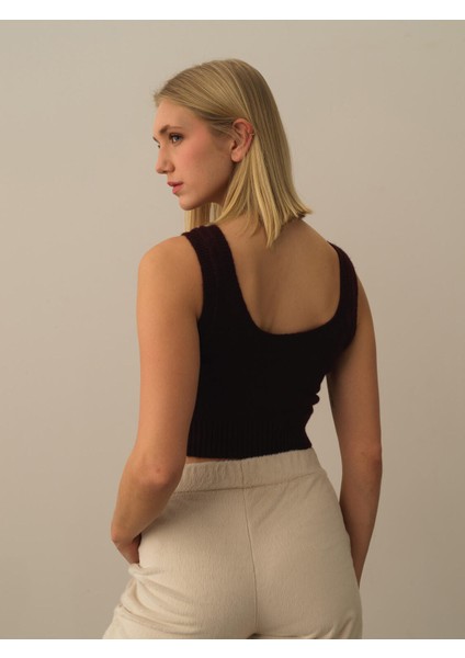 Kadın Bordo Lüks Pamuk Dokulu Regular Fit Atlet modelleri