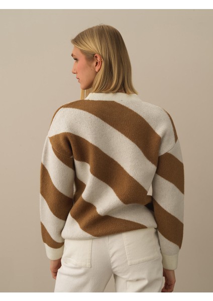 Kadın Camel Lüks Pamuk Dokulu Oversize Kazak fırsatları