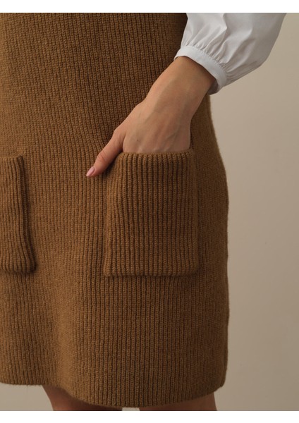 Kadın Camel Lüks Pamuk Dokulu Oversize Elbise fiyatları