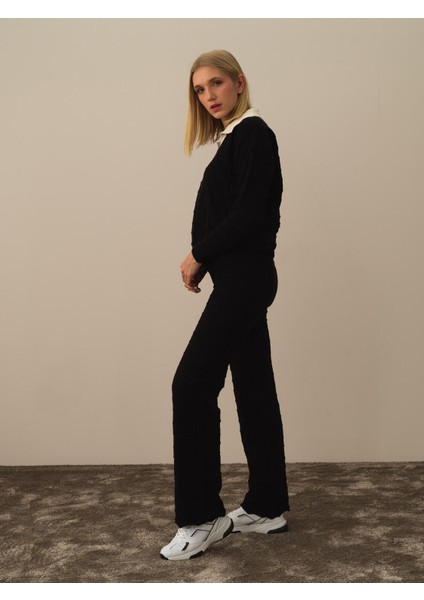 Kadın Siyah Formunu Koruyan Oversize Pantolon fırsatları
