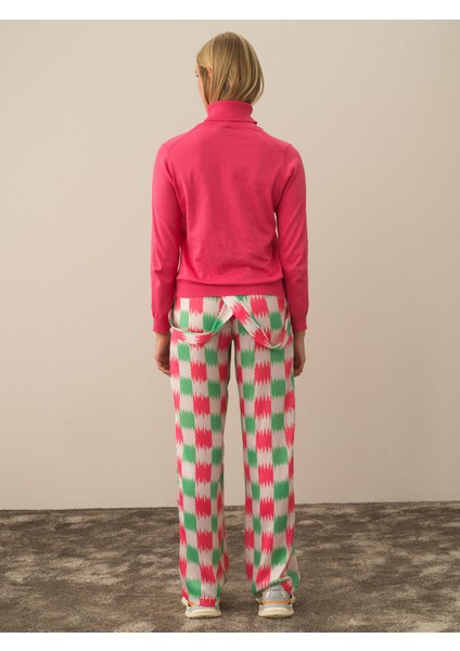 Kadın Pembe Pamuk Dokulu Regular Fit Kazak fırsatları