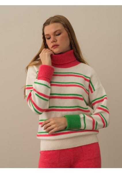 Kadın Pembe Lüks Pamuk Dokulu Oversize Kazak fiyatları