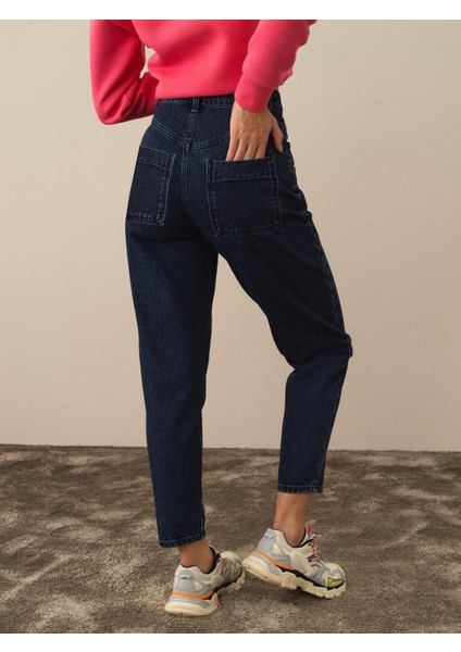 %100 Pamuk Oversize Denim Pantolon