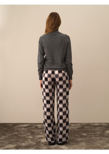 Kadın Koyu Gri Dokulu Pamuk Dokulu Regular Fit Kazak indirimleri