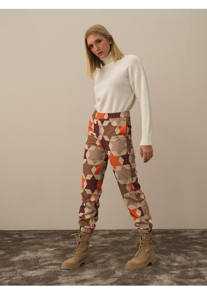 Kadın Bordo Formunu Koruyan Regular Fit Pantolon