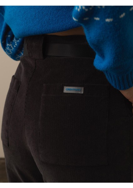 Kadın Koyu Gri Pamuk Dokulu Regular Fit Pantolon modelleri