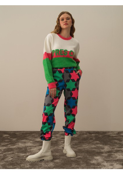 Regular Fit Pano Baskı Pantolon