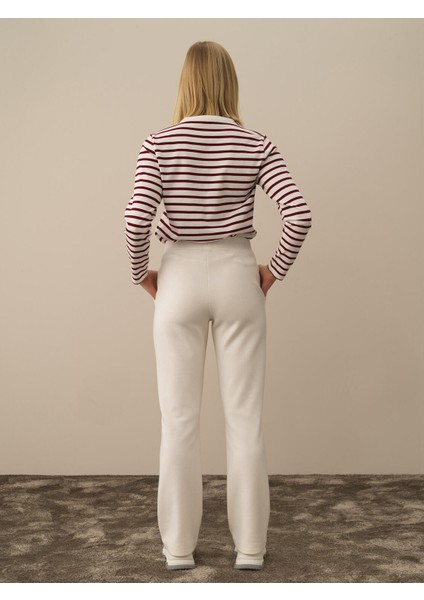 Kadın Ekru Pamuk Dokulu Regular Fit Sweat Pantolon indirimleri