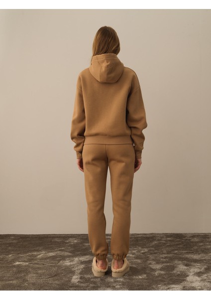 Kadın Camel Pamuk Dokulu Oversize Sweatshirt fırsatları