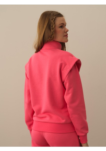 Kadın Pembe Pamuk Dokulu Regular Fit Sweatshirt fırsatları