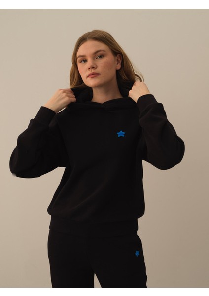 Kapüşonlu  Pamuklu Oversize Sweatshirt