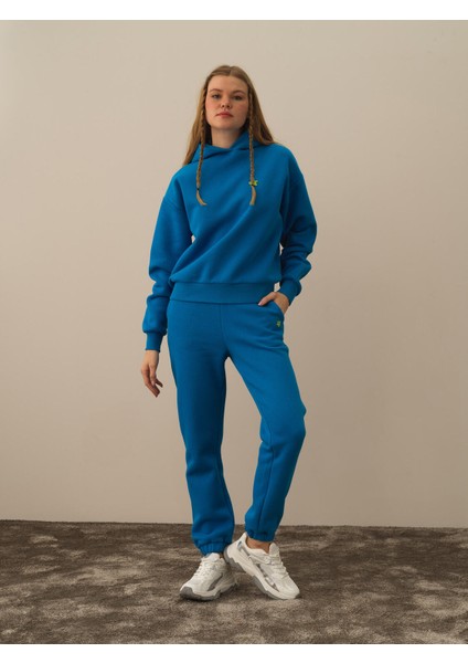 Kapüşonlu  Pamuklu Oversize Sweatshirt