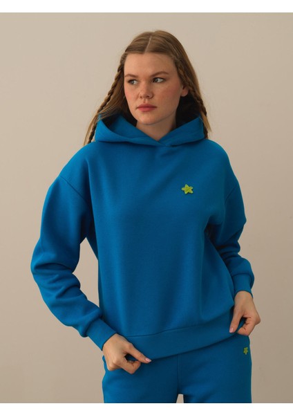 Kapüşonlu  Pamuklu Oversize Sweatshirt