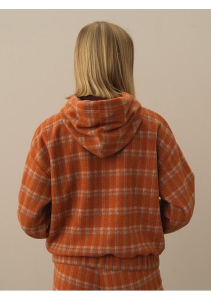 Kadın Oranj Esnek Dokulu Oversize Sweatshirt fırsatları