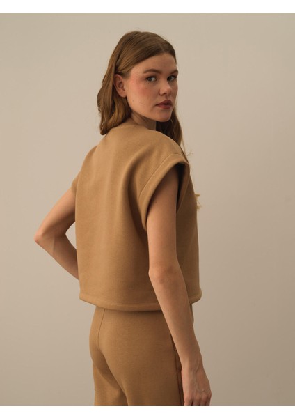 Kadın Camel Pamuk Dokulu Oversize Sweatshirt fırsatları