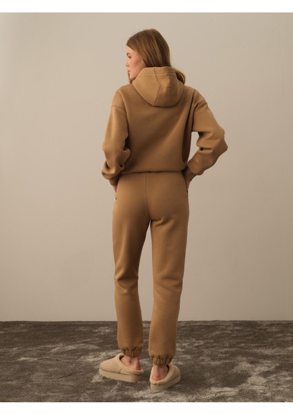 Kadın Camel Pamuk Dokulu Regular Fit Sweat Pantolon indirimleri