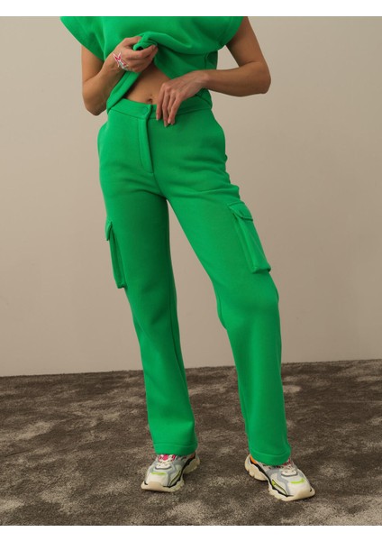 Kadın Yeşil Pamuk Dokulu Oversize Kargo Pantolon fiyatları