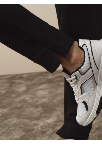 Kadın Siyah Pamuk Dokulu Oversize Sweat Pantolon modelleri