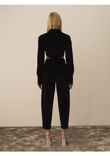 Kadın Siyah Esnek Dokulu Regular Fit Gömlek fırsatları