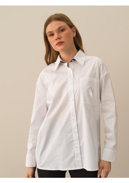 Kadın Kırık Beyaz Pamuk Dokulu Oversize Gömlek fiyatları