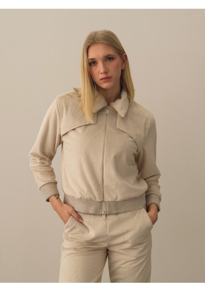 Kadın Bej Formunu Koruyan Oversize Sweatmont fiyatları