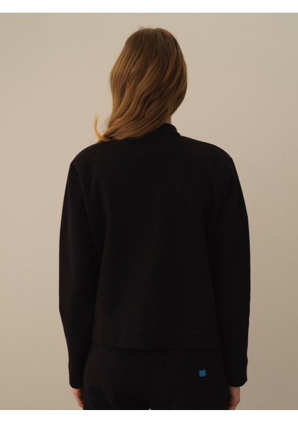 Kadın Siyah Pamuk Dokulu Oversize Sweatmont fırsatları