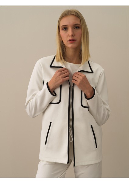 Kadın Kırık Beyaz Pamuk Dokulu Regular Fit Sweatmont fiyatları