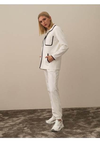 Kadın Kırık Beyaz Pamuk Dokulu Regular Fit Sweatmont fırsatları