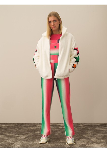 Kadın Kırık Beyaz Formunu Koruyan Oversize Sweatmont