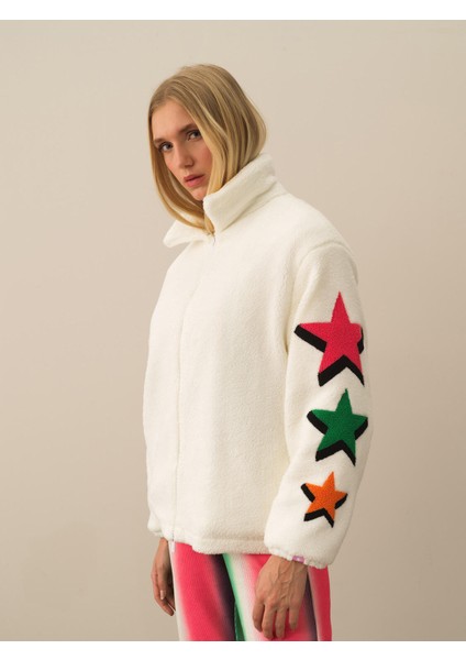 Kadın Kırık Beyaz Formunu Koruyan Oversize Sweatmont fırsatları