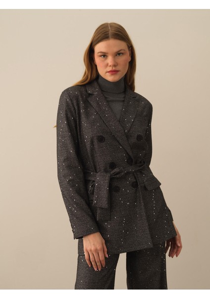 Kadın Siyah Esnek Dokulu Regular Fit Ceket fiyatları