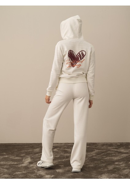 Kadın Ekru Pamuk Dokulu Oversize Sweatmont fırsatları