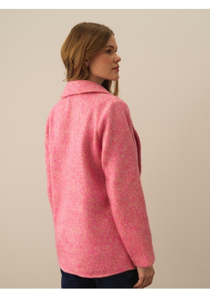 Kadın Pembe Pamuk Dokulu Regular Fit Ceket fırsatları