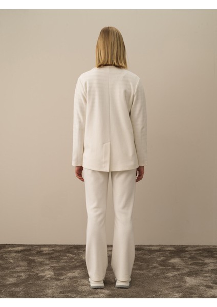 Kadın Ekru Pamuk Dokulu Regular Fit Ceket indirimleri