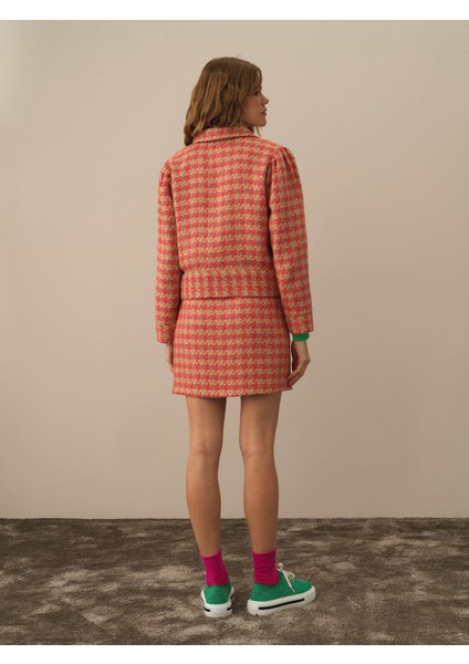 Kadın Pembe Işıltılı Lurex Detaylı Oversize Ceket fırsatları