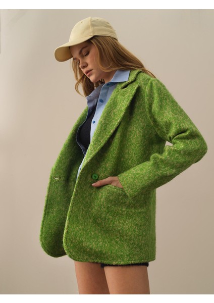 Kadın Yeşil Pamuk Dokulu Regular Fit Ceket fırsatları