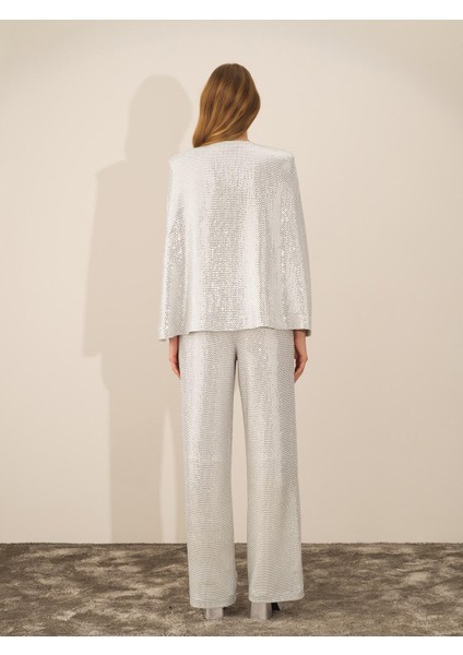 Kadın Koyu Gri Esnek Dokulu Oversize Ceket indirimleri