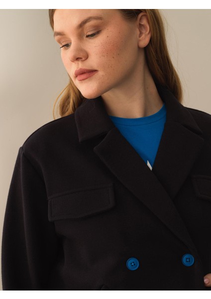 Kadın Siyah Pamuk Dokulu Regular Fit Ceket modelleri