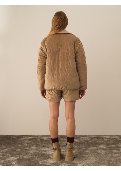 Kadın Camel Esnek Dokulu Oversize Mont fırsatları