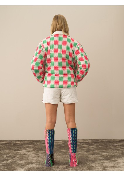 Kadın Kırık Beyaz Esnek Dokulu Oversize Mont fırsatları