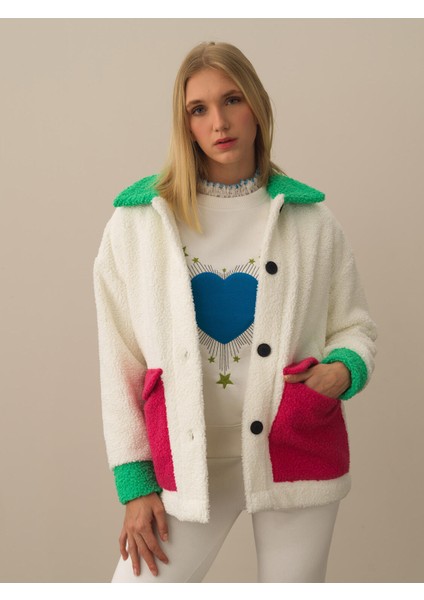 Kadın Kırık Beyaz Formunu Koruyan Oversize Ceket fiyatları