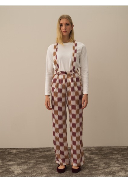 Kadın Bordo Formunu Koruyan Regular Fit Tulum