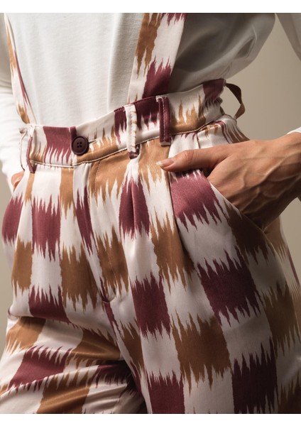 Kadın Bordo Formunu Koruyan Regular Fit Tulum fiyatları