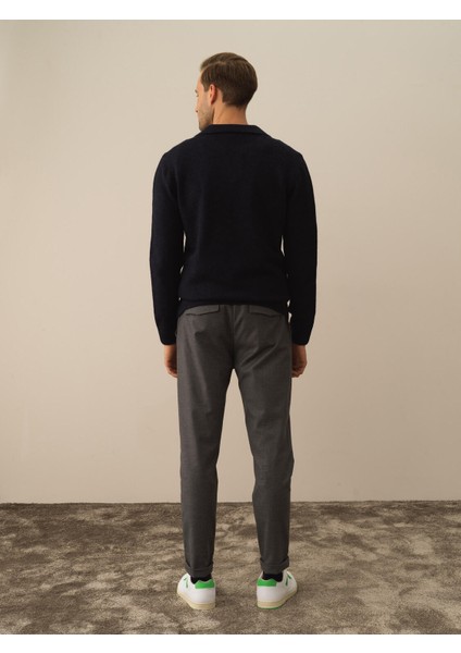 Erkek Lacivert Lüks Pamuk Dokulu Regular Fit Kazak indirimleri