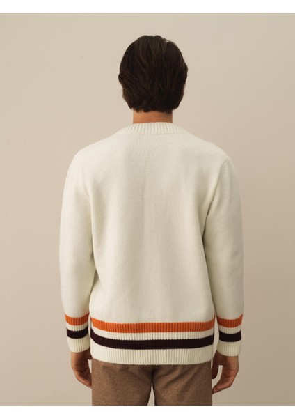 Erkek Ekru Lüks Pamuk Dokulu Regular Fit Hırka modelleri